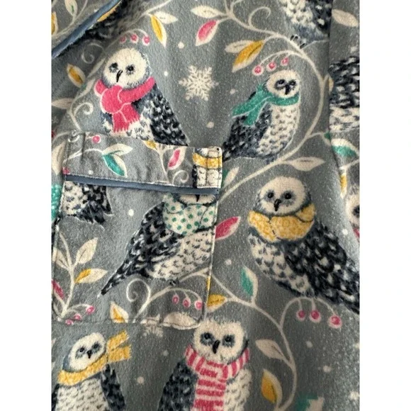 Nick & Nora Flannel Pajama Tops Lot 2 Womens XL Owl RV Button Up Novelty - Picture 9 of 9